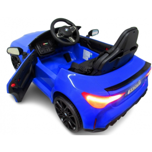 Masinuta electrica cu telecomanda BMW M4, 110x70x50 cm, varsta 1-5 ani, roti EVA, scaun din piele ECO, putere 90W - Albastru [5]