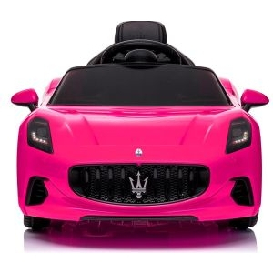 Masinuta electrica cu telecomanda MASERATI GranTurismo, 99x59.5x44 cm, varsta 1-4 ani, roti EVA, scaun din piele ECO, putere 90W - Roz [1]