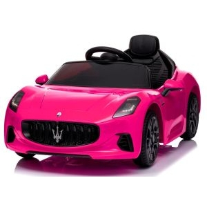 Masinute si motociclete electrice - Masinuta electrica cu telecomanda MASERATI GranTurismo, 99x59.5x44 cm, varsta 1-4 ani, roti EVA, scaun din piele ECO, putere 90W - Roz