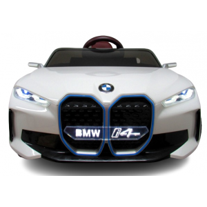 Masinuta electrica cu telecomanda, roti din spuma EVA, scaun din piele ecologica, varsta 1-5 ani, BMW I4 - Alb [2]