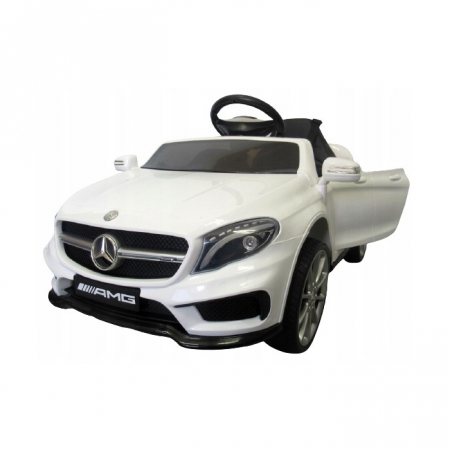 Masinuta electrica cu telecomanda, roti EVA, scaun piele Mercedes GLA45 - Alb [1]