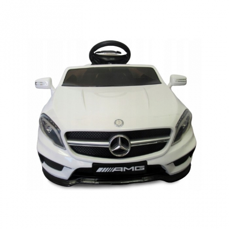 Masinuta electrica cu telecomanda, roti EVA, scaun piele Mercedes GLA45 - Alb [2]