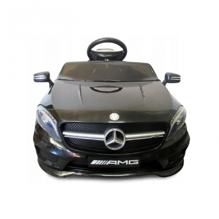 Masinuta electrica cu telecomanda, roti EVA, scaun piele Mercedes GLA45 - Negru [2]