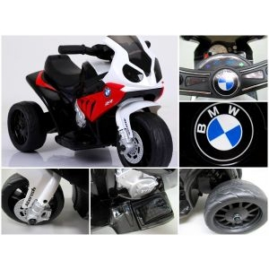 Motocicleta electrica pentru copii BMW S1000RR, 69x44x36.5 cm, varsta 1.5-4 ani, roti si scaun din plastic, putere 25W - Rosu [6]