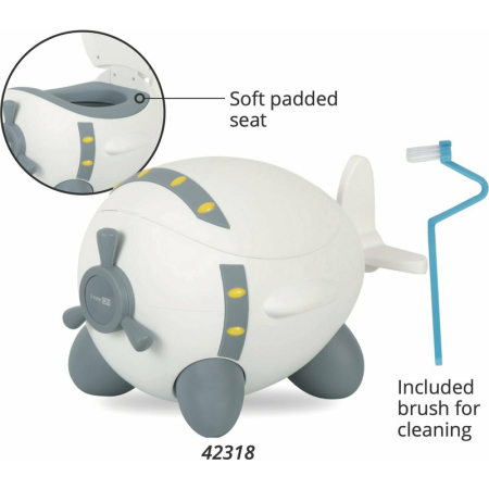Olita copii, FreeON, In forma de avion, Potty Plane, 32 cm x 28 cm x 41 cm, White/Grey [3]