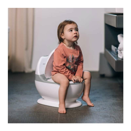 Olita educativa, FreeON, Trainer, Minitoaleta, cu spatiu pentru hartie/servetele, cu sunet realist de tras apa, Pana la 25 kg, 3 ani+, White/Grey [7]