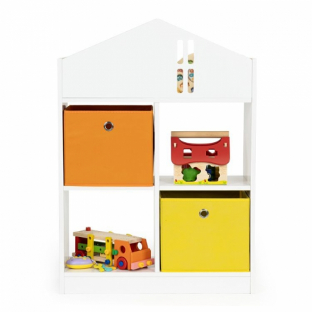 Dulap si cutii jucarii - Organizator pentru jucariile copiilor in forma de casuta Ecotoys ZKB-3