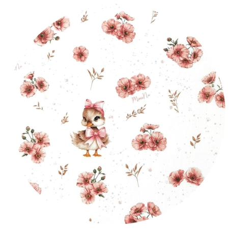 Paturica calduroasa, MimiNu, pentru scoica, scaun auto/carucior, cu gluga si urechi, Dimensiune 90x90 cm, din Minky + Bumbac, Ducklings Powdery Pink [1]