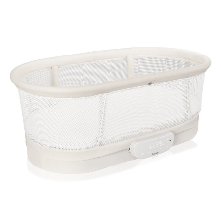 Patut balansoar, Lionelo, Coral, cu landou ergonomic detasabil, Functie de balansare integrata, Functie de cantar, Sunete si cantece de leagan, cu roti, Panou tactil sau telecomanda, 0-9 kg,  Alb [6]