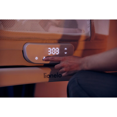 Patut balansoar, Lionelo, Coral, cu landou ergonomic detasabil, Functie de balansare integrata, Functie de cantar, Sunete si cantece de leagan, cu roti, Panou tactil sau telecomanda, 0-9 kg,  Alb [41]