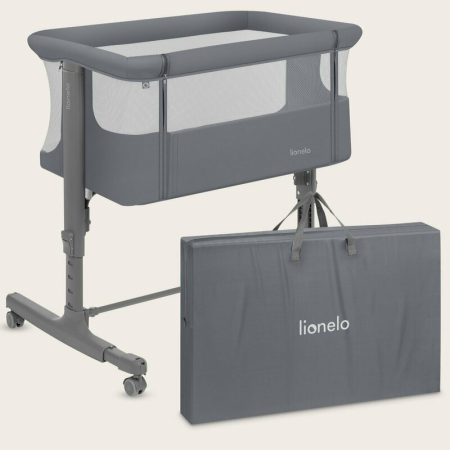 Patut co-sleeper Lionelo Aurora 3 in 1 cu leganare si setare unghiulara cu saltea cu densitate T25 si geanta transport [12]
