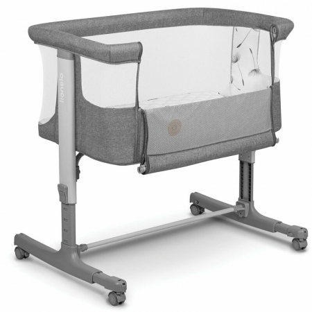 Patuturi copii - Patut co-sleeper Lionelo Aurora 3 in 1 cu leganare si setare unghiulara cu saltea cu densitate T25 si geanta transport