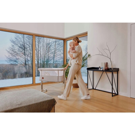 Patut co-sleeper Lionelo Aurora 3 in 1 cu leganare si setare unghiulara cu saltea cu densitate T25 si geanta transport [25]