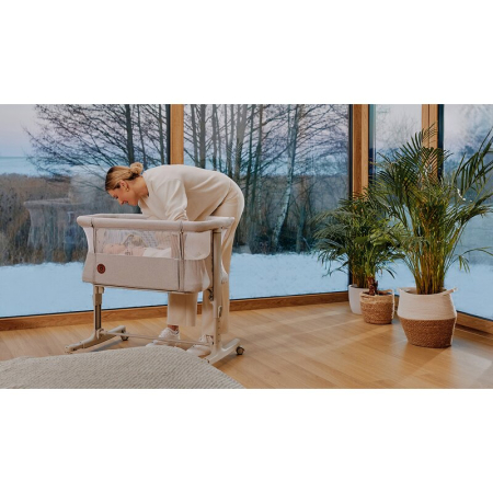 Patut co-sleeper Lionelo Aurora 3 in 1 cu leganare si setare unghiulara cu saltea cu densitate T25 si geanta transport [35]