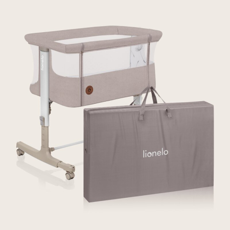 Patut co-sleeper Lionelo Aurora 3 in 1 cu leganare si setare unghiulara cu saltea cu densitate T25 si geanta transport [54]