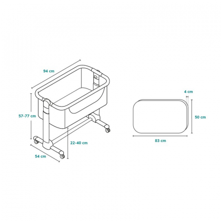 Patut co-sleeper Lionelo Leonie Plus Pliabil cu sistem de leganare [45]