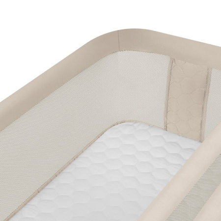 Patut co-sleeper, Lionelo, Pari, Multifunctional, Cu leganare, Reglabil in 6 pozitii pe inaltime, Saltea cu densitate T25, Geanta transport, 84x48x70-80 cm, Bej [11]