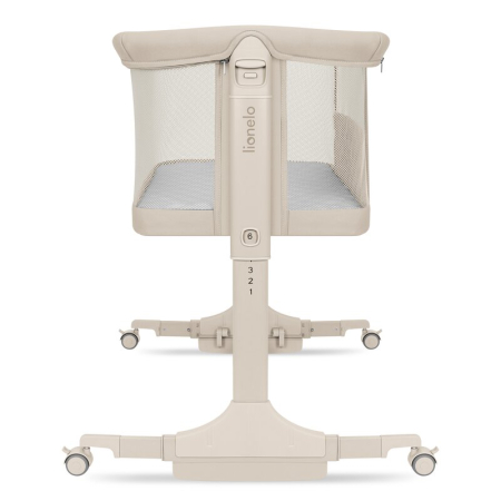 Patut co-sleeper, Lionelo, Pari, Multifunctional, Cu leganare, Reglabil in 6 pozitii pe inaltime, Saltea cu densitate T25, Geanta transport, 84x48x70-80 cm, Bej [10]
