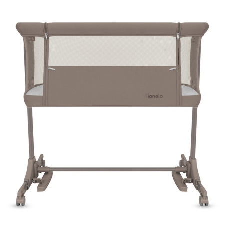 Patut co-sleeper, Lionelo, Pari, Multifunctional, Cu leganare, Reglabil in 6 pozitii pe inaltime, Saltea cu densitate T25, Geanta transport, 84x48x70-80 cm, Taupe [7]