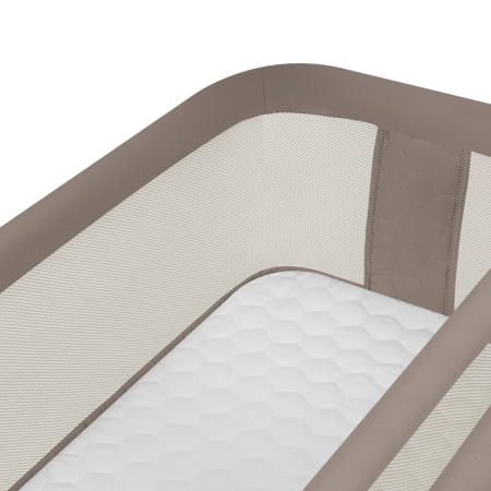 Patut co-sleeper, Lionelo, Pari, Multifunctional, Cu leganare, Reglabil in 6 pozitii pe inaltime, Saltea cu densitate T25, Geanta transport, 84x48x70-80 cm, Taupe [11]