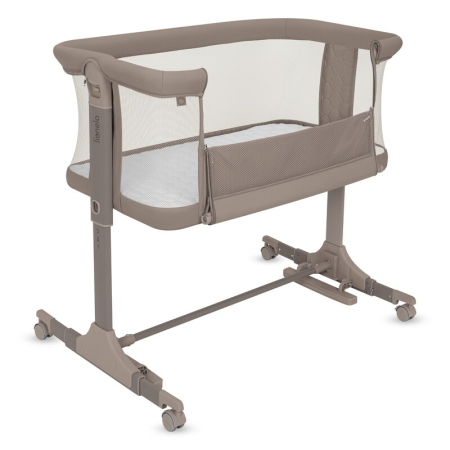 Patuturi pliabile si tarcuri de joaca - Patut co-sleeper, Lionelo, Pari, Multifunctional, Cu leganare, Reglabil in 6 pozitii pe inaltime, Saltea cu densitate T25, Geanta transport, 84x48x70-80 cm, Taupe