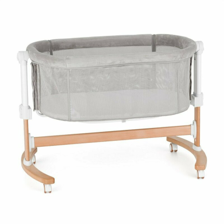 Patut co-sleeper, Petite&Mars, Glory, 2 in 1, Cu leganare, Cu ajustare pe inaltime in 5 pozitii, Cu saltea, Pliabil, Geanta de transport inclusa,0 luni+, Greutate suportata: 9 kg, Bej [4]