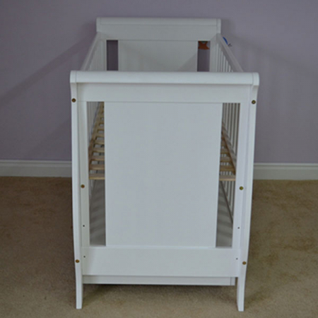 Patut copii din lemn Hubners Mira 120x60 cm alb cu sertar [3]