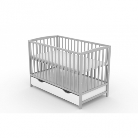 Patuturi lemn pana la 120 x 60 cm - Patut cu sertar VESSANTI ARES - Gri