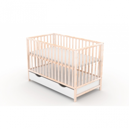 Patuturi lemn pana la 120 x 60 cm - Patut cu sertar VESSANTI CLASICO - Natur