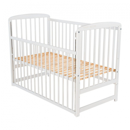Patut din lemn Ola 120x60 cm cu laterala culisanta Alb BabyNeeds [5]