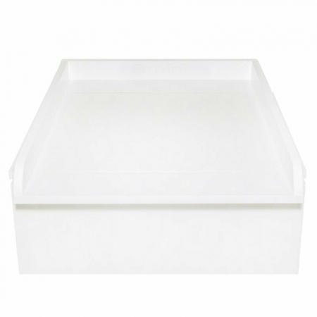 Patut din lemn Timmi Heart 120x60 cm, cu roti, din lemn de pin, MDF, Somiera reglabila, Alb - Qmini [15]