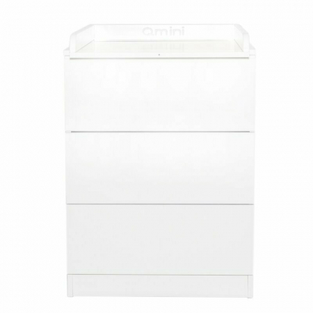 Patut din lemn Timmi Heart 120x60 cm, cu roti, din lemn de pin, MDF, Somiera reglabila, Alb - Qmini [14]