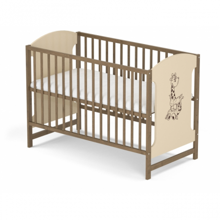 Patuturi lemn pana la 120 x 60 cm - Patut fara sertar VESSANTI MILO GIRAFA - Crem cu maro