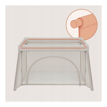 Patut multifunctional, Lionelo, Mila, 2 in 1, Saltea 4 cm cu spuma T25, 2 niveluri de inaltime, Pliere rapida, Intrare laterala, Geanta de transport inclusa, 0-36 luni, Pana la 15 kg, Bej [13]