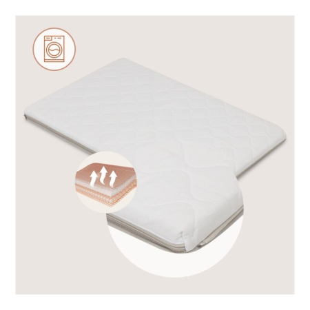 Patut multifunctional, Lionelo, Mila, 2 in 1, Saltea 4 cm cu spuma T25, 2 niveluri de inaltime, Pliere rapida, Intrare laterala, Geanta de transport inclusa, 0-36 luni, Pana la 15 kg, Bej [17]