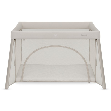 Patut multifunctional, Lionelo, Mila, 2 in 1, Saltea 4 cm cu spuma T25, 2 niveluri de inaltime, Pliere rapida, Intrare laterala, Geanta de transport inclusa, 0-36 luni, Pana la 15 kg, Bej [5]