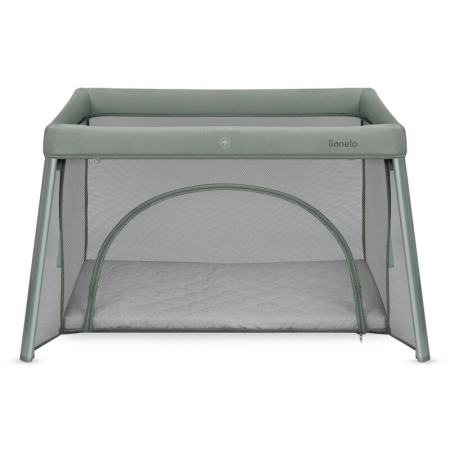 Patut multifunctional, Lionelo, Mila, 2 in 1, Saltea 4 cm cu spuma T25, 2 niveluri de inaltime, Pliere rapida, Intrare laterala, Geanta de transport inclusa, 0-36 luni, Pana la 15 kg, Verde [5]