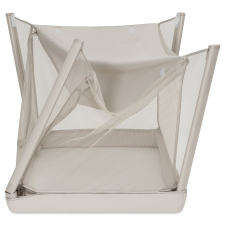 Patut multifunctional, Lionelo, Mila, 2 in 1, Saltea 4 cm cu spuma T25, 2 niveluri de inaltime, Pliere rapida, Intrare laterala, Geanta de transport inclusa, 0-36 luni, Pana la 15 kg, Bej [7]