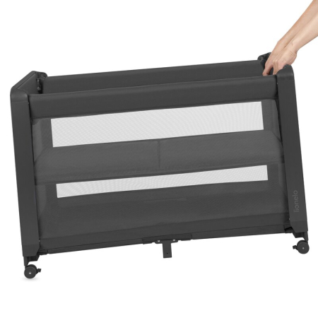 Patut multifunctional, Lionelo, Patty, 5 in 1, 0- 36 luni, Co-sleeper, Tarc de joaca, Patut de calatorie, Laterala rabatabila, 2 trepte reglare saltea, Roti, Husa transport inclusa, Gri [8]