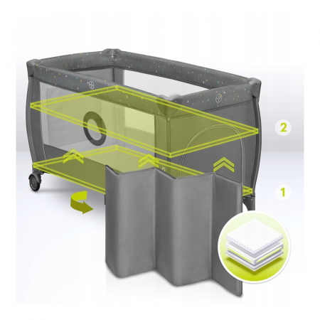 Patut pliant cu doua nivele Stefi Plus 120x60 cm Lionelo [10]