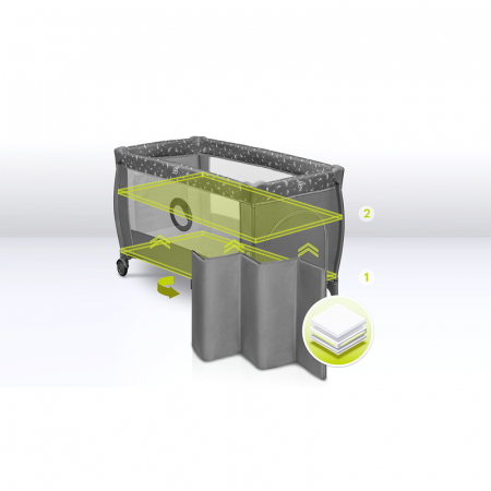 Patut pliant cu doua nivele Stefi Plus 120x60 cm Lionelo [2]