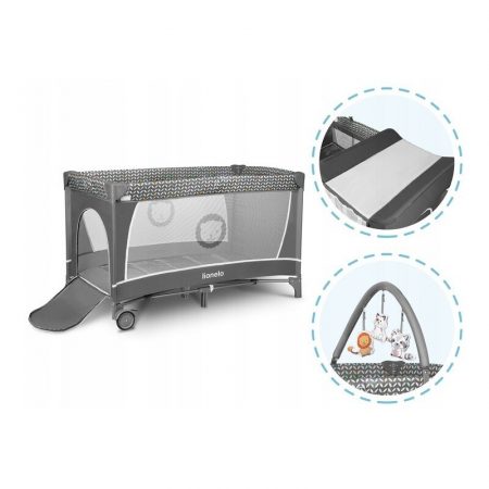 Patut pliant cu nivel suplimentar si arcada - Lionelo [7]