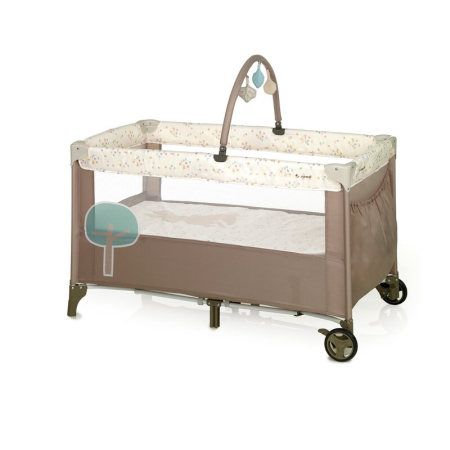 Patuturi copii - Patut pliant, Jane, Duo Level, cu roti, cu arcada cu jucarii, Geanta de transport, cu doua nivele, Iris