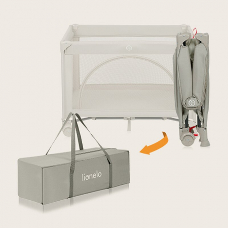 Patut pliant Lionelo Laura 102 x 74 cm cu doua nivele cu functie de tarc cu roti [13]