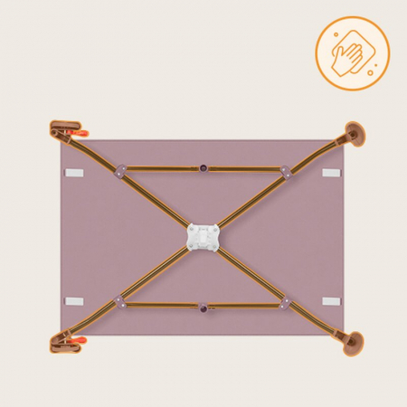 Patut pliant Lionelo Laura 102 x 74 cm cu doua nivele cu functie de tarc cu roti [14]