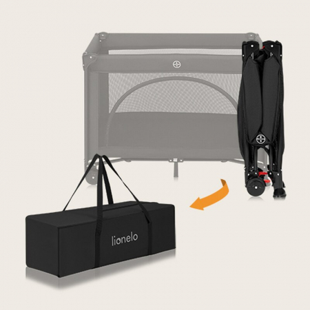 Patut pliant Lionelo Laura 102 x 74 cm cu doua nivele cu functie de tarc cu roti [12]