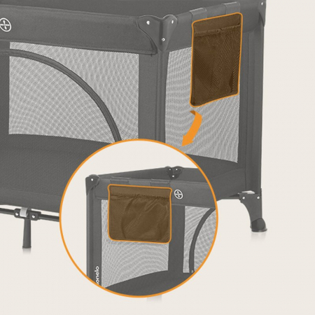 Patut pliant Lionelo Laura 102 x 74 cm cu doua nivele cu functie de tarc cu roti [9]