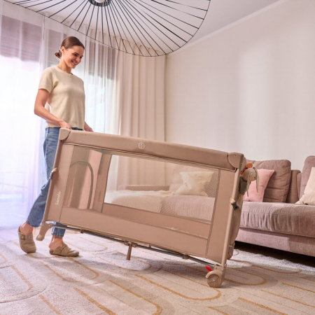 Patut pliant multifunctional Lionelo Ellen cu laterala culisanta pana la 15 kg 120x60 cm [23]