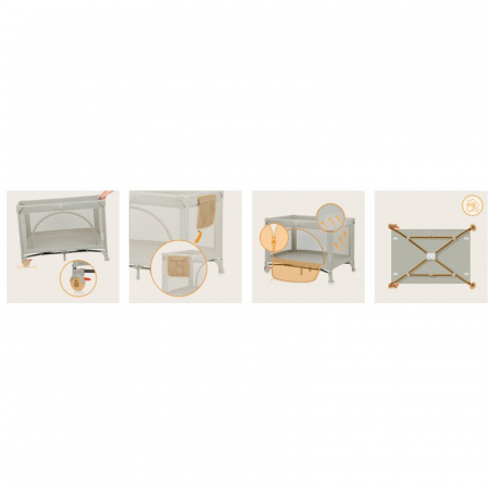 Patut pliant multifunctional Lionelo Ellen cu laterala culisanta pana la 15 kg 120x60 cm [18]