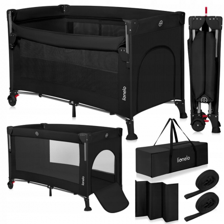 Patut pliant multifunctional Lionelo Ellen cu laterala culisanta pana la 15 kg 120x60 cm [2]